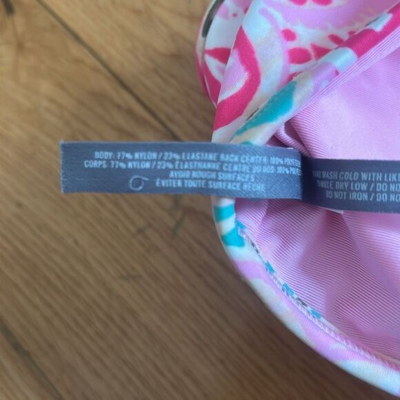 Aerie EUC pink/blue/yellow patterned bikini top Size large - Picture 5 of 5